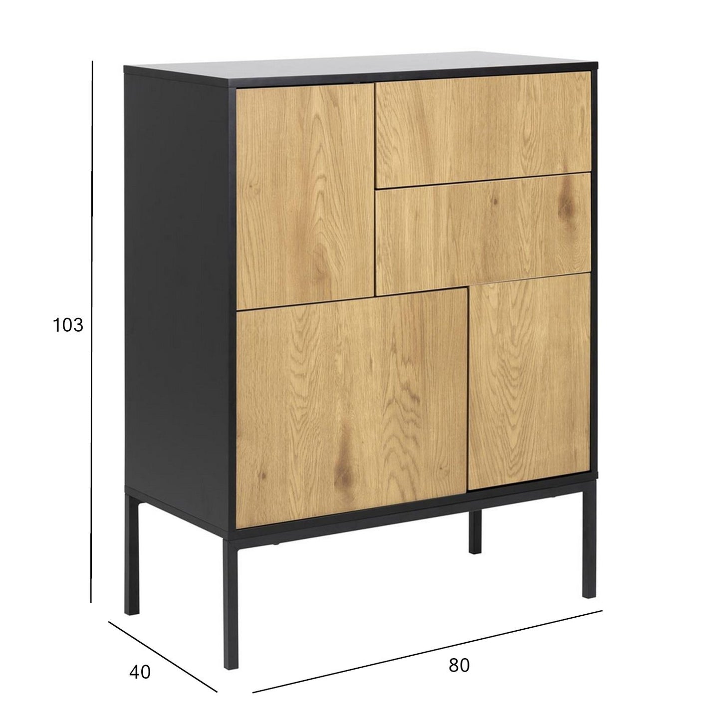 Kumode SEAFORD 80x40xH103cm, ozols