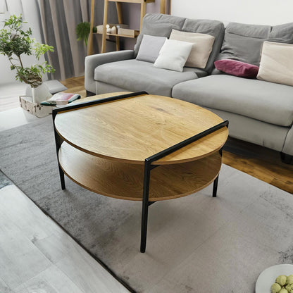 Coffee table HEDVIG 80x80xH45cm, ash/black