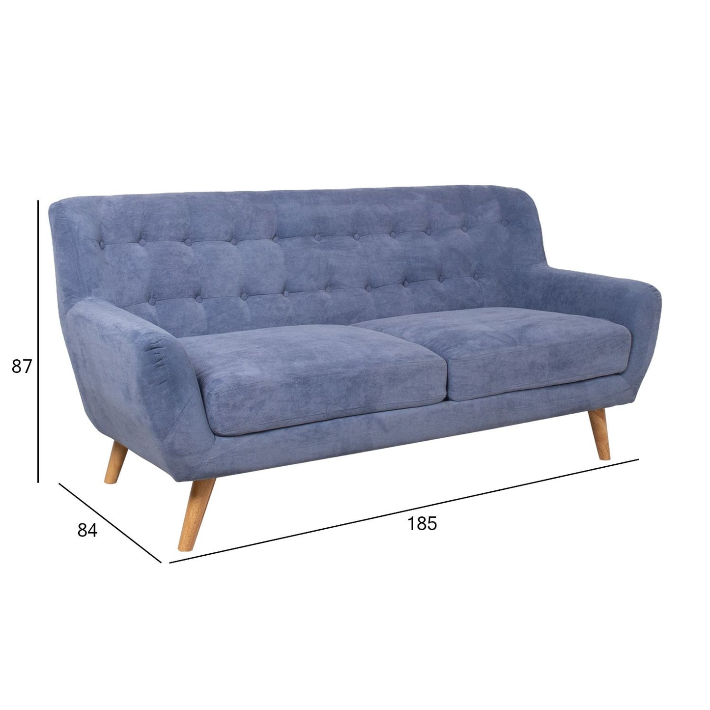 Sofa RIHANNA 3-seater 185x84xH87cm, blue fabric