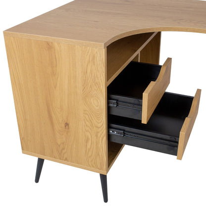 Desk GEORGIA 145x80xH75cm, melamine with oak decor 