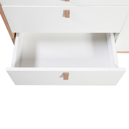 Chest of drawers HELENA WHITE 120x40xH75cm, natural/white