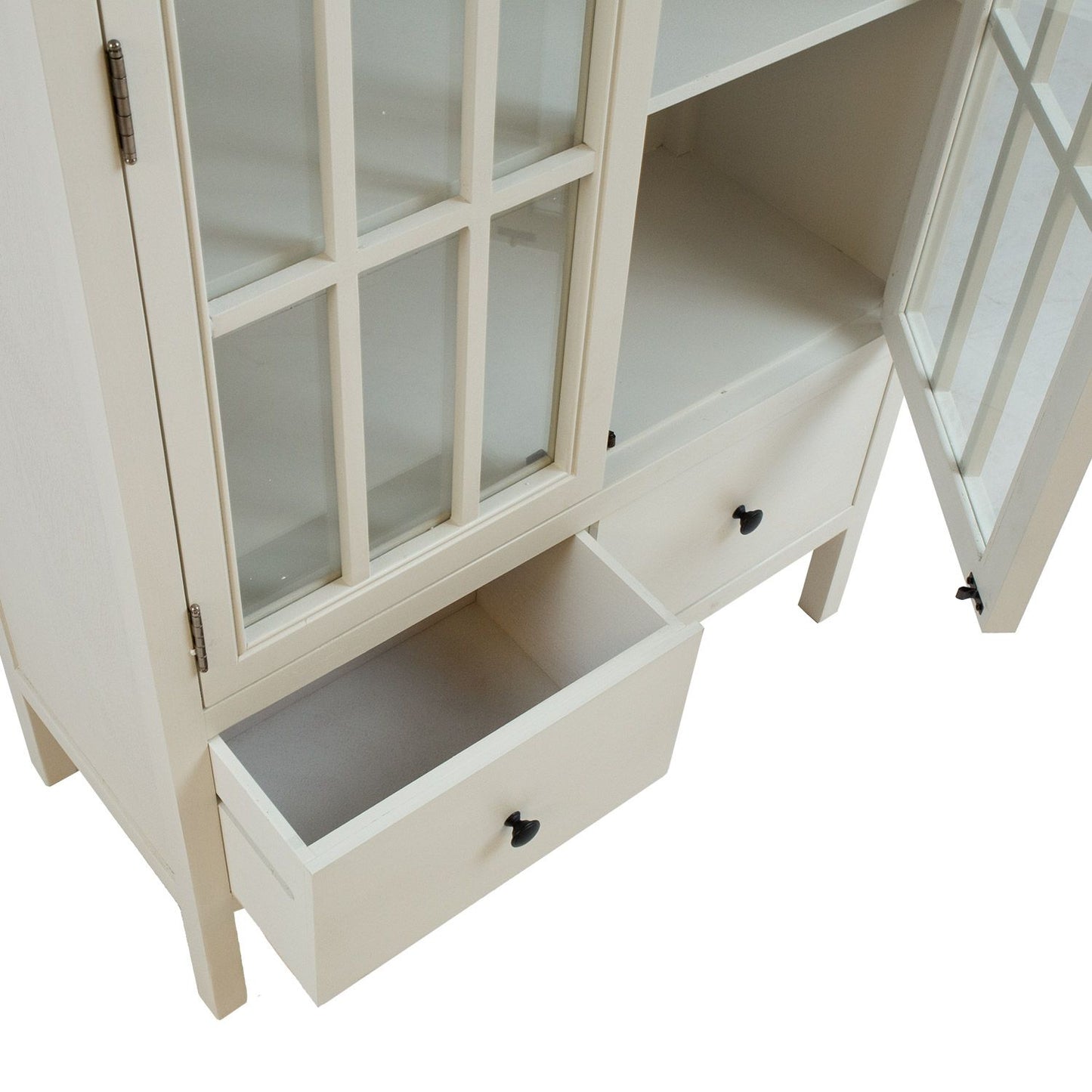 Display cabinet DEVON 80.5x35xH136cm, white