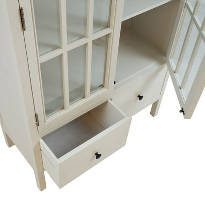 Display cabinet DEVON 80.5x35xH136cm, white