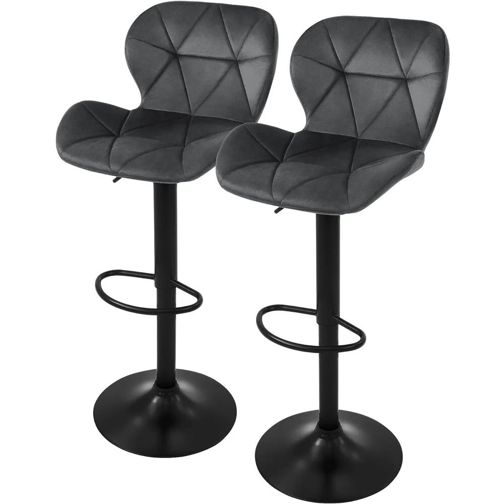 Bar stool Trina, Gray Velvet 