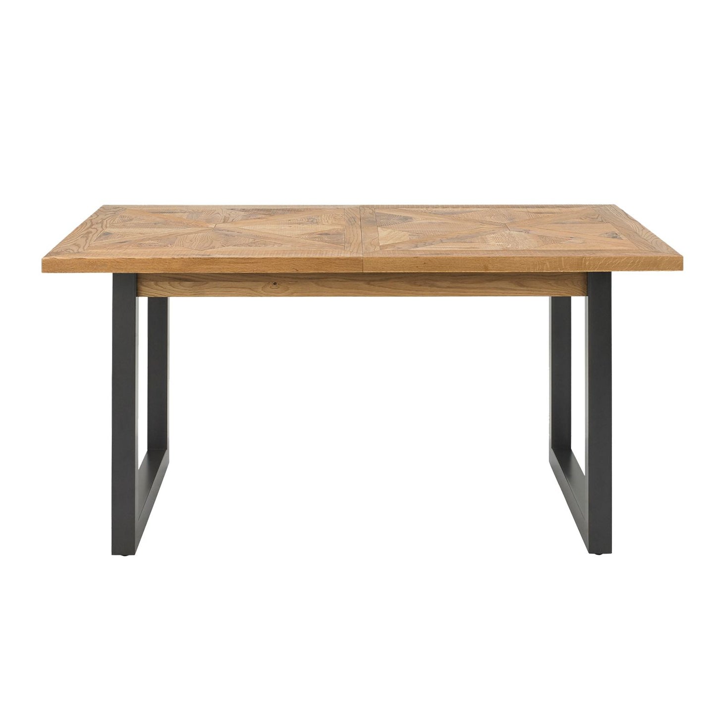 Table INDUS 158/203x90xH76.5cm, mosaic oak veneer table top