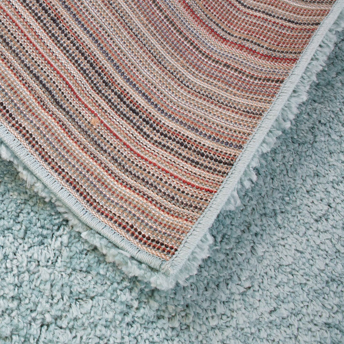 Carpet VELLOSA-6, 100x150cm, turquoise long fringe carpet