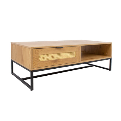 Coffee table SAILOR 120x60xH42cm, melamine with oak decor