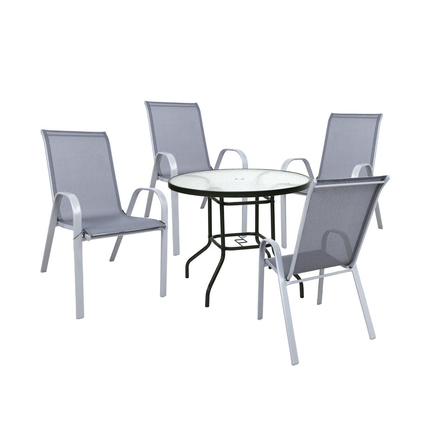 Garden furniture set DUBLIN table and 4 chairs, gray