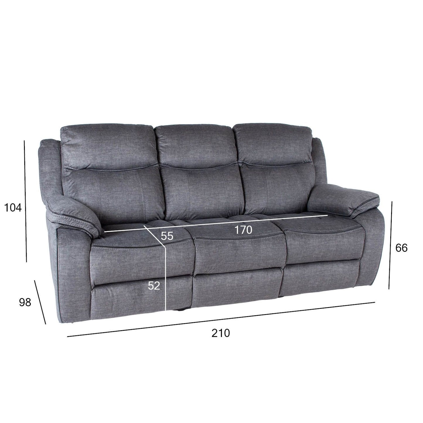 Sofa GENTRY 3-seater, with manual mechanism, gray