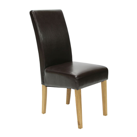 Chair TIFFANY, 45x63xH49/104cm, leather, legs: oak, naturally oiled 