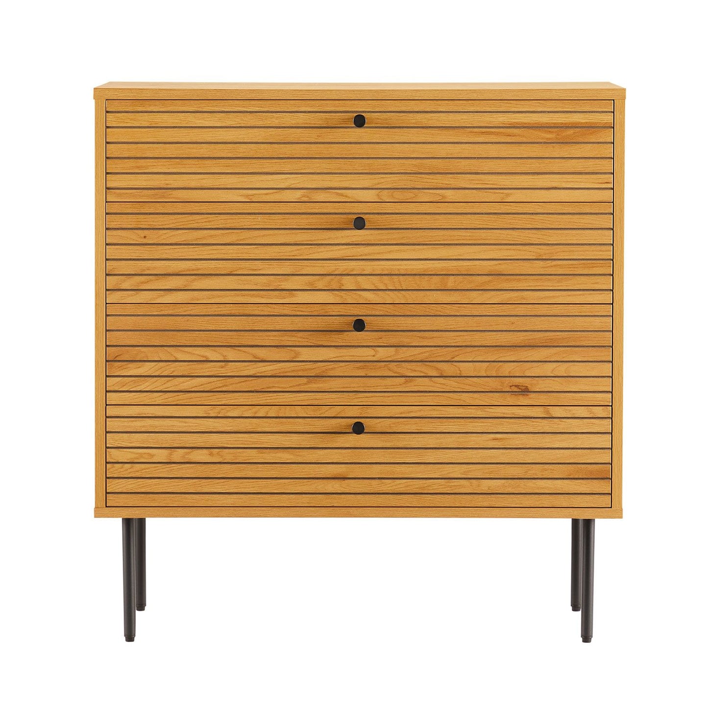 Chest of drawers LINE 80x40xH85cm, melamine with oak pattern