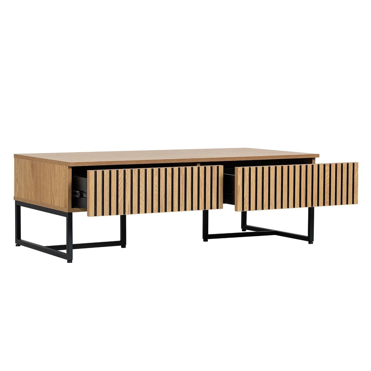 Coffee table HAMPTON 120x60xH40cm, melamine with oak decor