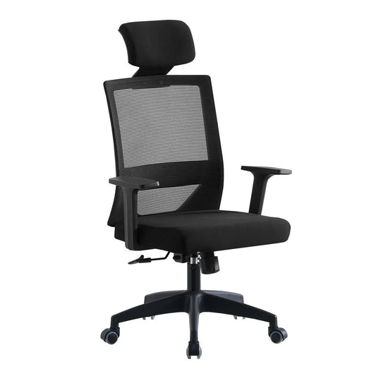 Office chair ErgoPlus, black with headrest 