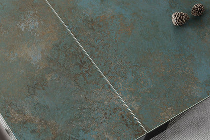 Table SALVADORE OSSIDO VERDE CERAMIC TURQUOISE / BLACK MATTE (160-240)X90