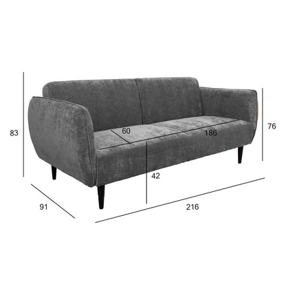 Sofa bed HERMES 3-seater, gray