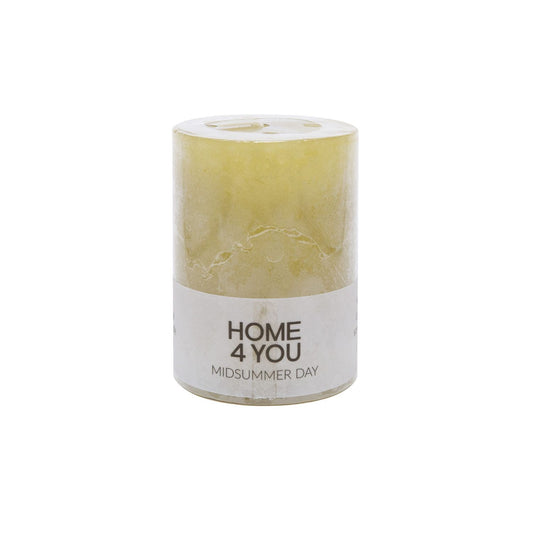 Candle MIDSUMMER DAY, D6.8xH9.5cm, light green (scent - Summer tropical forest)