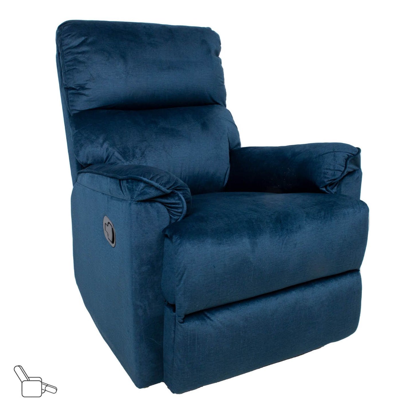 Lounge chair GUSTAV with manual mechanism, dark blue velvet 