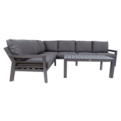 Garden furniture set TOMSON table and corner sofa / Dark grey