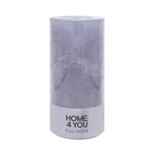 Candle FULL MOON, D6.8xH14cm, light gray (scent - Currant) 