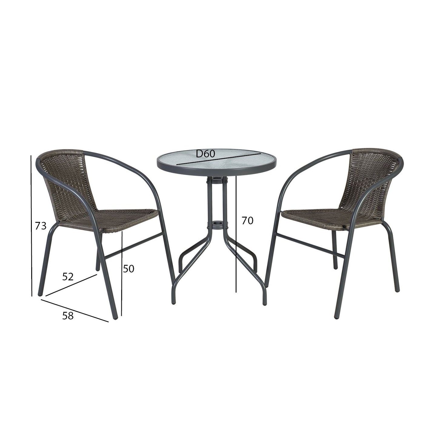 Balcony set BISTRO table, 2 chairs 