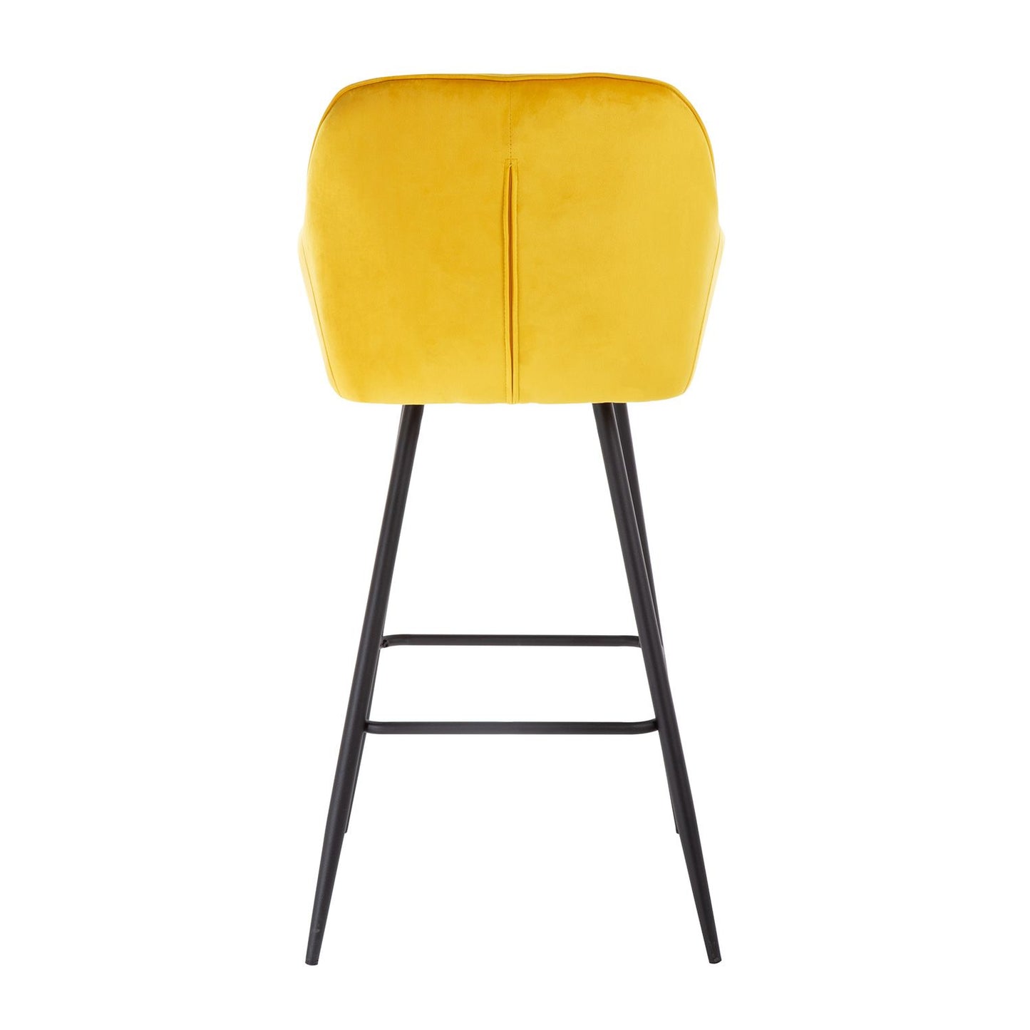 Bar stool BRITA, yellow velvet 