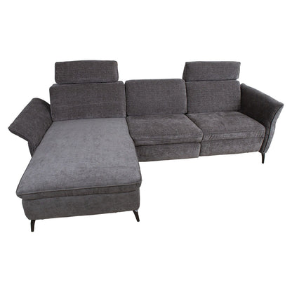 Corner sofa DAYTON KS, electric chair, dark gray