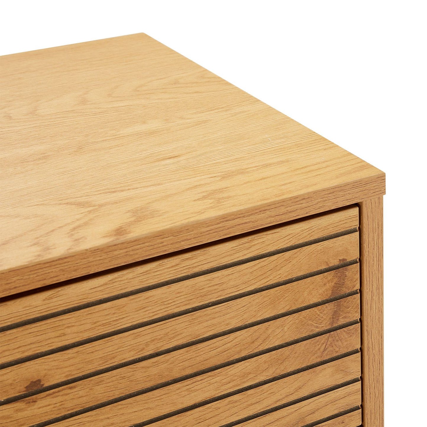 Chest of drawers LINE 120x40xH75cm, melamine with oak pattern