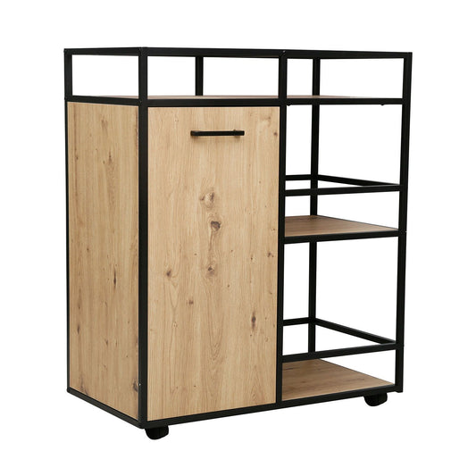 Cabinet with shelves HEDVIG 77.4x42H94cm, ash/black