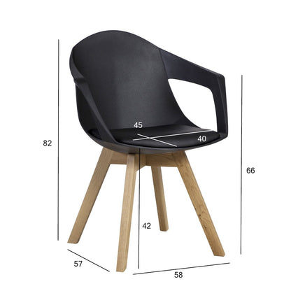 Chair STUART 58x57xH82cm, black 