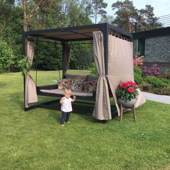 Swing gazebo BARCELONA / Brown/beige 