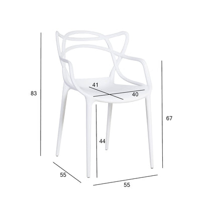 Krēsls BUTTERFLY 55x55xH83cm balta