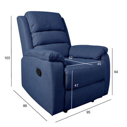 Leisure chair - recliner MANUEL, with manual mechanism, dark blue 