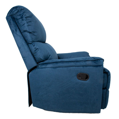 Lounge chair GUSTAV with manual mechanism, dark blue velvet 