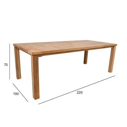 Table BALI 220x100xH75cm, teak 