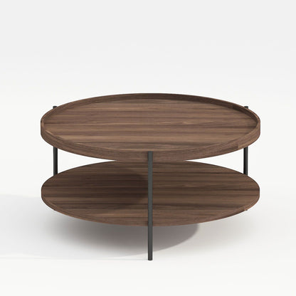 Coffee table CINDY D80xH40cm, melamine walnut