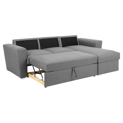 Corner sofa bed STANDFORD, light gray 