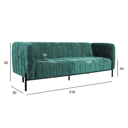 Sofa bed TAMIKA 3-seater, green