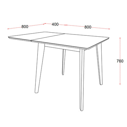 Table ROXBY 80/120x80xH76cm, oak