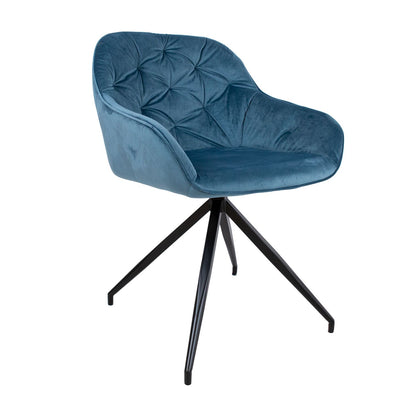 Chair BRIT, blue velvet 