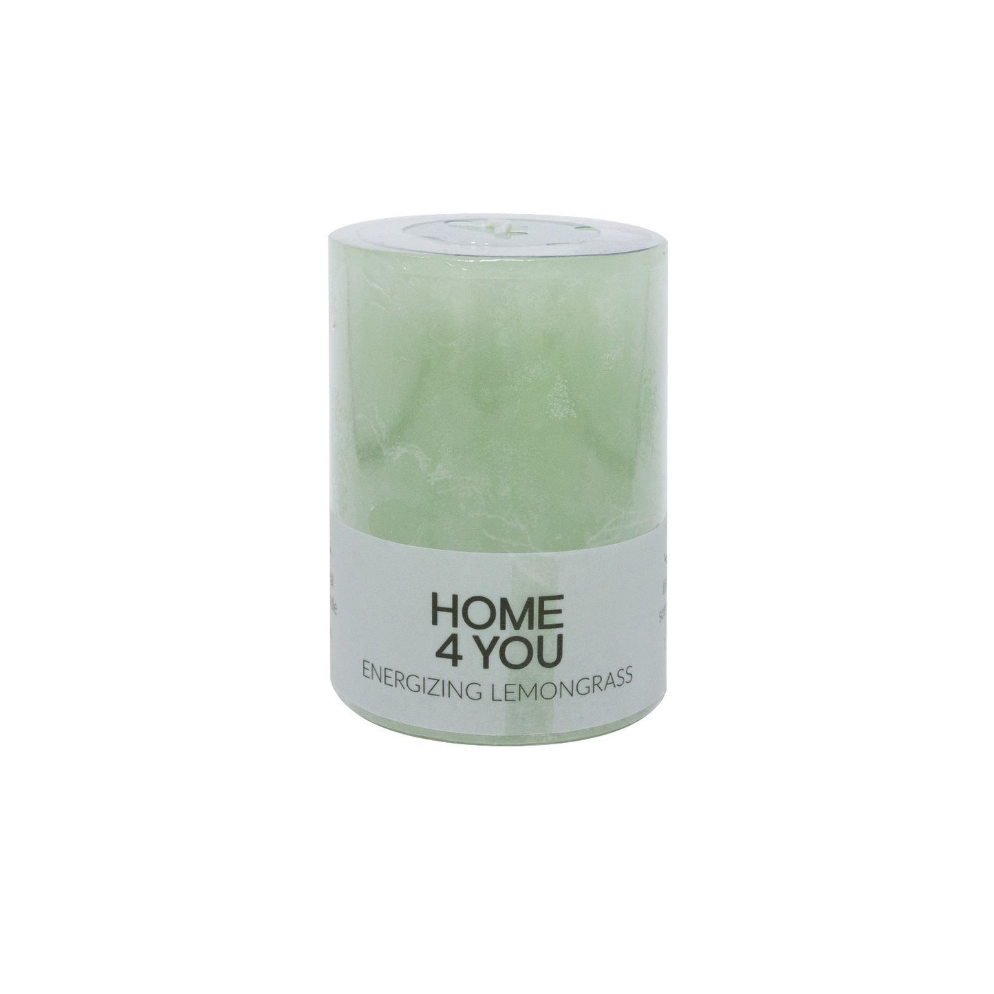 Candle ENERGIZING LEMONGRASS, D6.8xH9.5cm, light green (scent - lemongrass) 