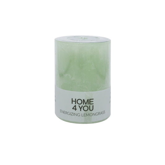 Candle ENERGIZING LEMONGRASS, D6.8xH9.5cm, light green (scent - lemongrass) 