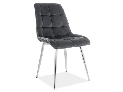 Armchair ELEGANT VELVET CHROME FRAME / BLACK BLUEVEL 19