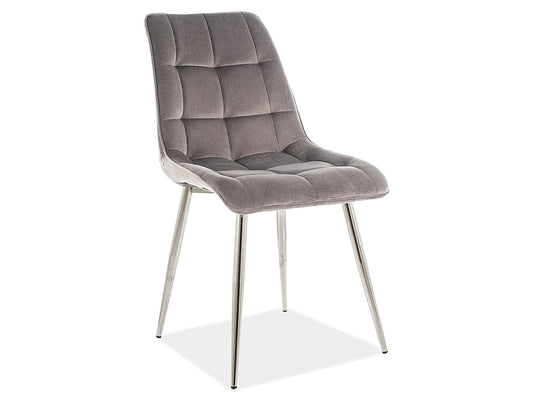 Armchair ELEGANT VELVET CHROME FRAME / GRAY BLUVEL 14