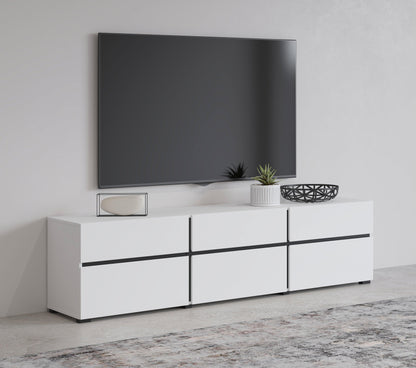 CROSS - TV Galds ar 3 Durvīm un 3 Kastēm / Balts - Easy Home