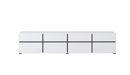 CROSS - TV Galds ar 4 Durvīm un 4 Kastēm / Balts - Easy Home