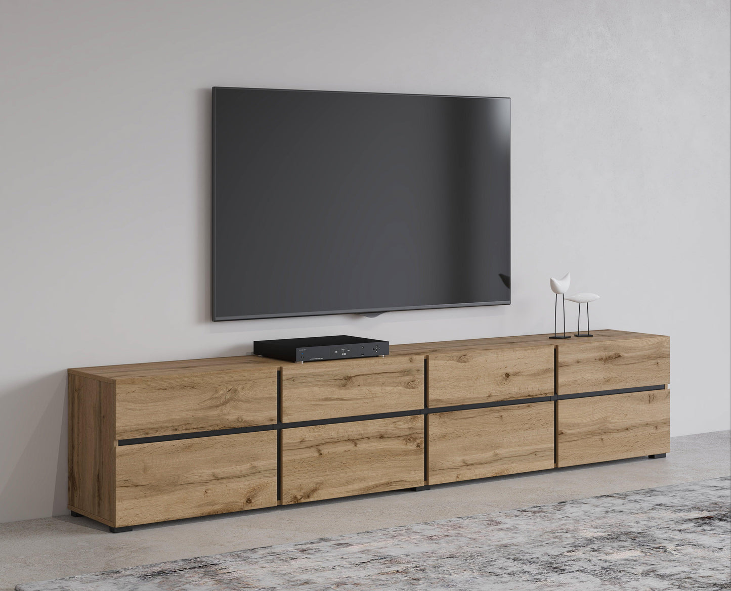 CROSS - TV Lāde ar 4 Durvīm un 4 Kastēm / Votan Ozols - Easy Home