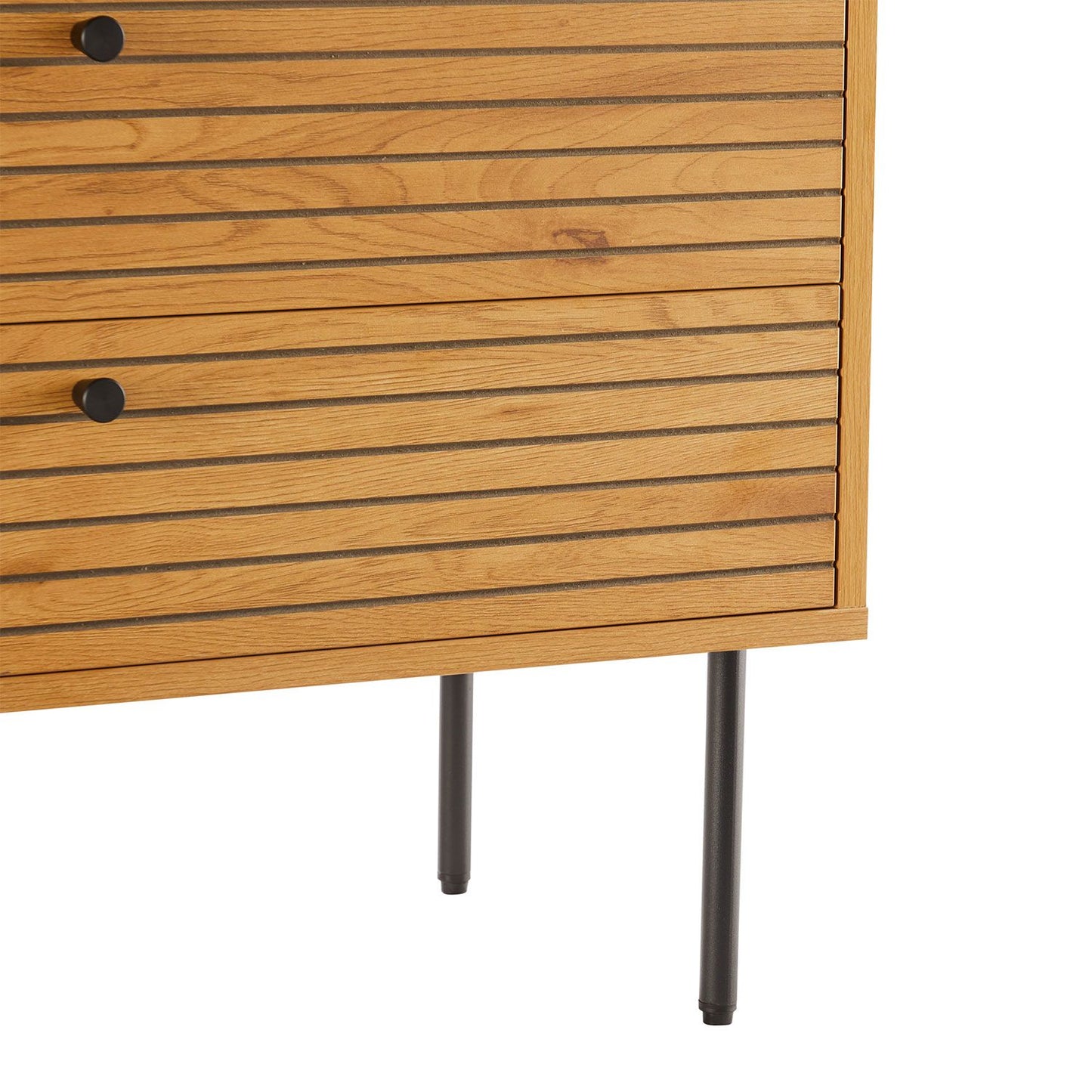 Chest of drawers LINE 80x40xH85cm, melamine with oak pattern