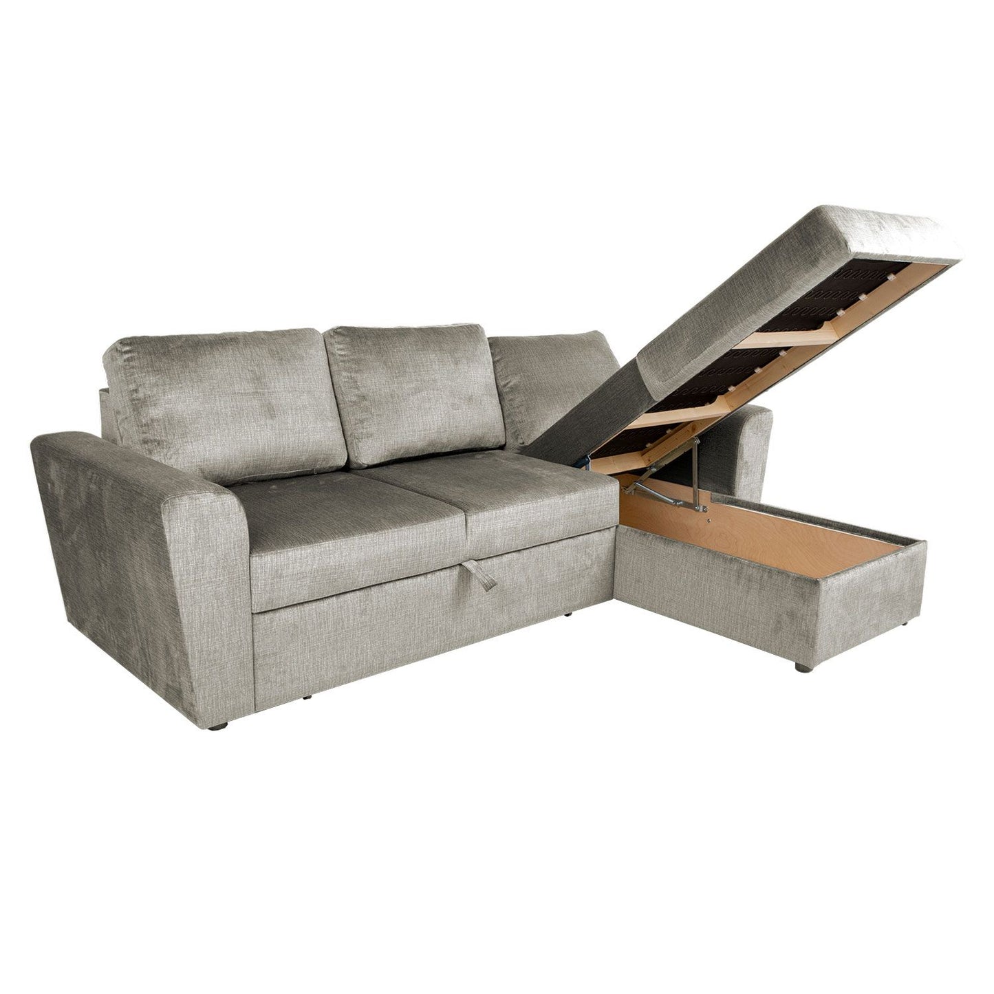 Corner pull-out sofa INGMAR beige velvet