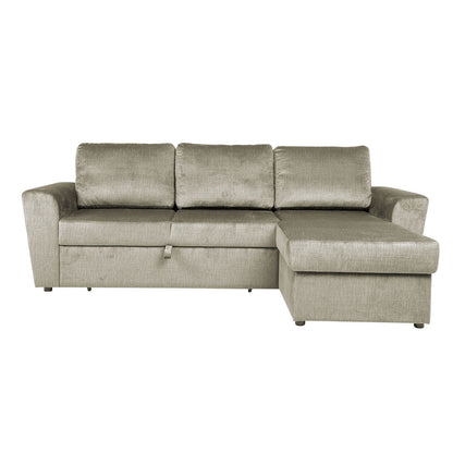 Corner pull-out sofa INGMAR beige velvet