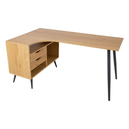 Desk GEORGIA 145x80xH75cm, melamine with oak decor 